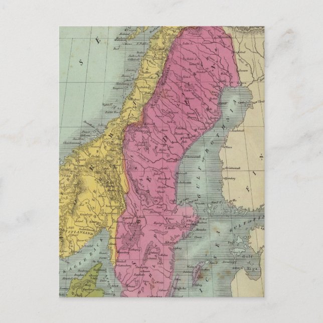 Denmark Sweden and Norway Postcard (Front)