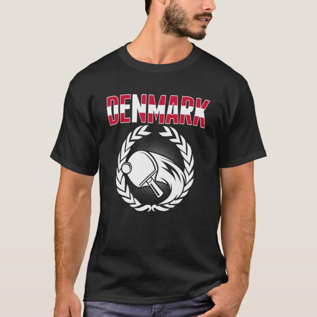 Denmark Table Tennis  Danish Ping Pong Team Suppor T-Shirt (Front)
