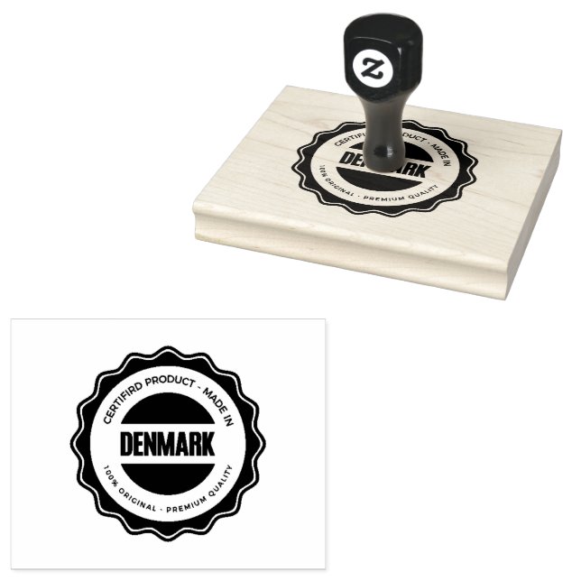 DENMARK Text Made In Certified Premium Quality Ink Rubber Stamp (Stamped)