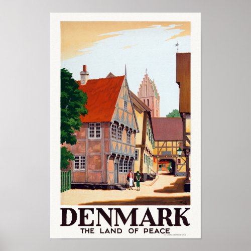 Denmark The Land of Peace Vintage Poster 1936