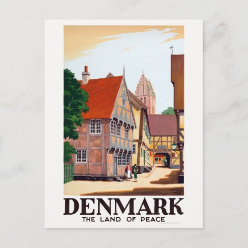Denmark The Land of Peace Vintage Poster 1936 Postcard