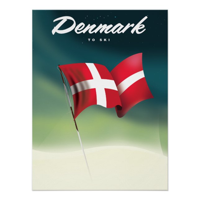 Denmark "To ski" Travel poster (Front)