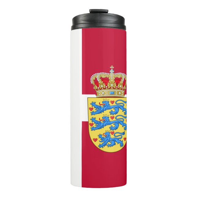 Denmark Travel Mug, patriotic Danish Flag Thermal Tumbler (Front)