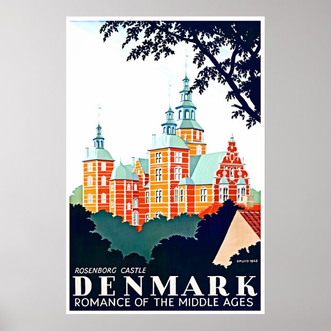 Denmark Travel Poster Danish Art Prin (Front)