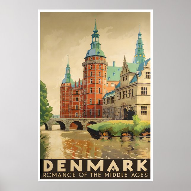 Denmark Travel Poster Retro Danish Art Print (Front)