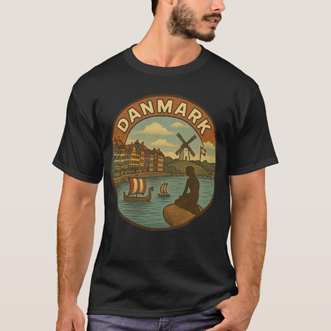 Denmark Travel Vintage T-Shirt (Front)