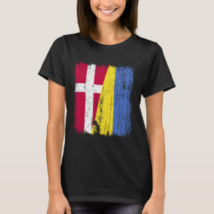 Denmark Ukraine Half Flag Danish Ukrainian Heritag T-Shirt