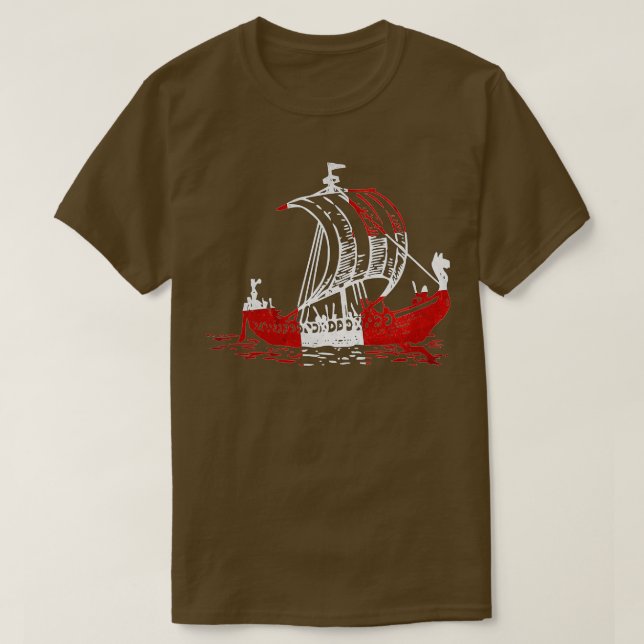Denmark Viking Danish Flag Vikings Denmark  T-Shirt (Design Front)
