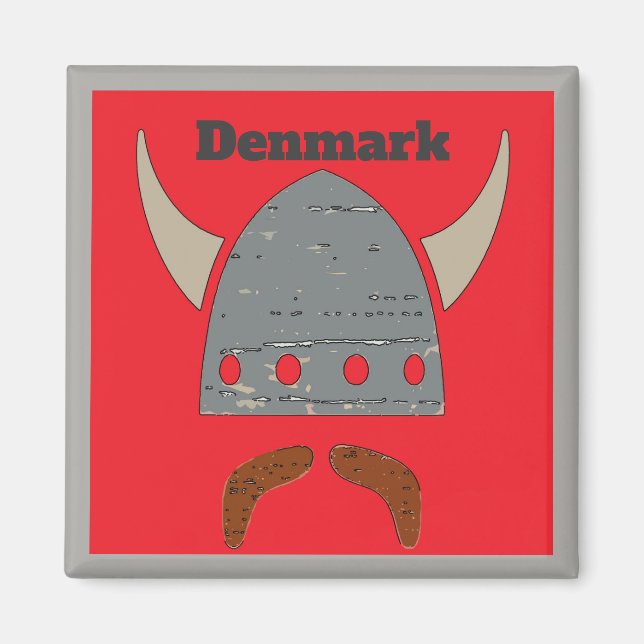 Denmark, Viking Head Magnet (Front)