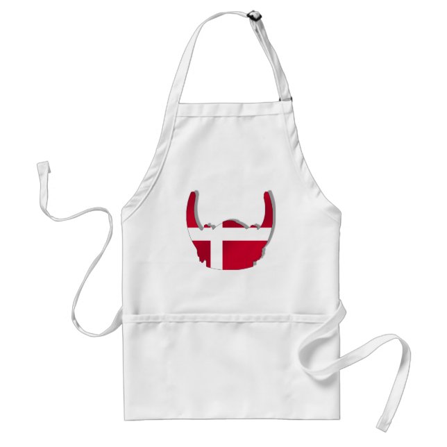 Denmark Viking Helmet Danish flag gifts Adult Apron (Front)