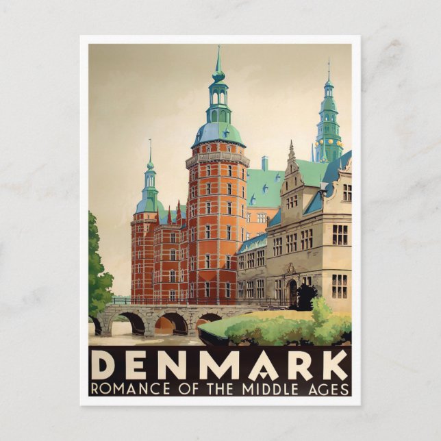 Denmark vintage travel Postcard (Front)