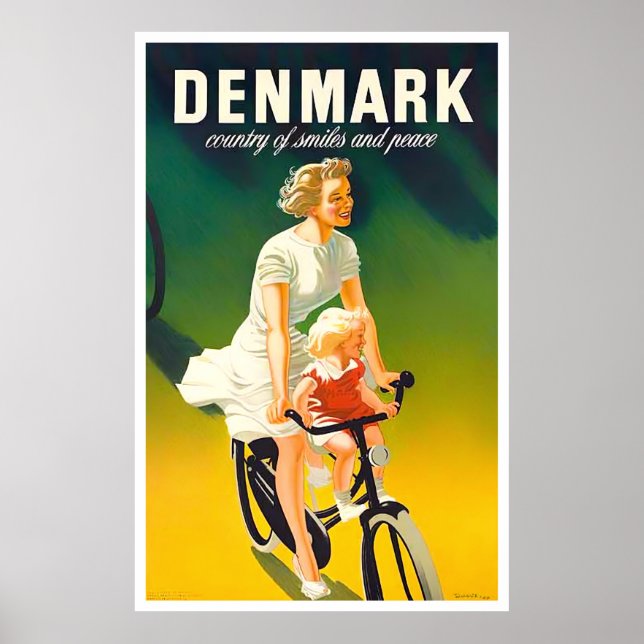 Denmark vintage travel Poster (Front)