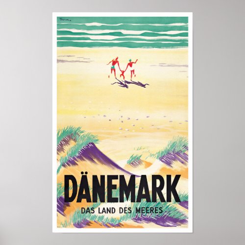 Denmark vintage travel Poster
