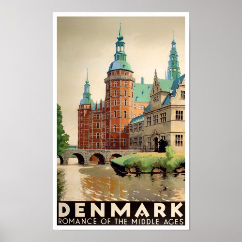 Denmark vintage travel Poster