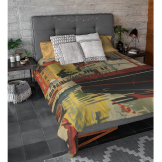 Denmark Vintage Travel Poster customizable Duvet Cover