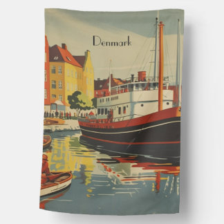 Denmark Vintage Travel Poster customizable House Flag