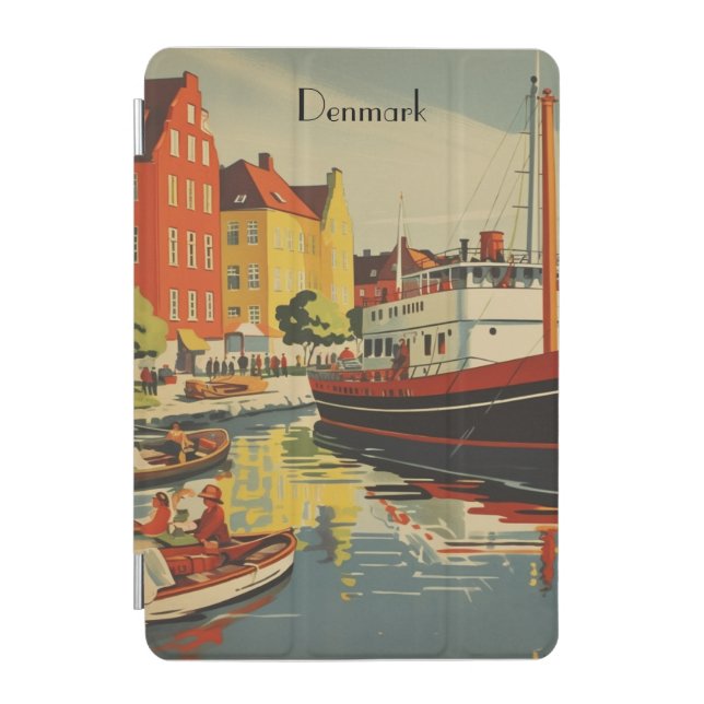 Denmark Vintage Travel Poster customizable iPad Mini Cover (Front)