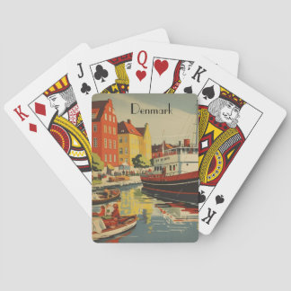 Denmark Vintage Travel Poster customizable Poker Cards
