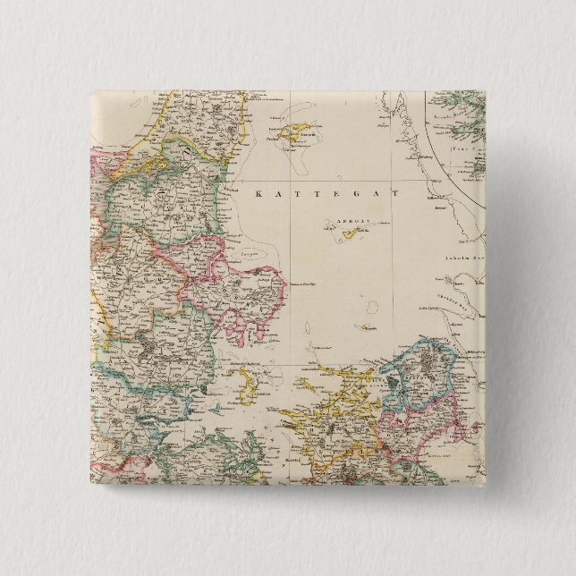Denmark with inset map of Iceland Pinback Button (Front)