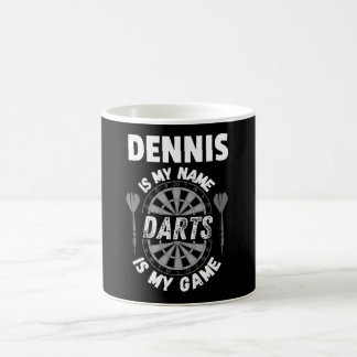 Dennis darts fan personalized name coffee mug
