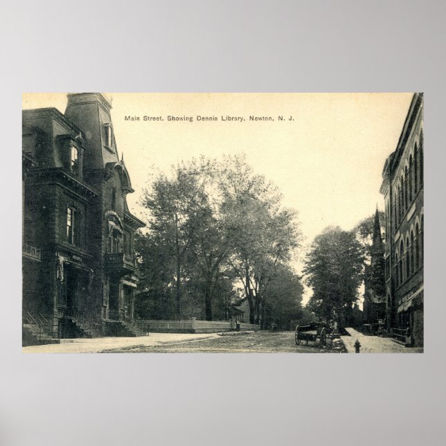 Dennis Library, Newton New Jersey 1908 vintage Poster (Front)