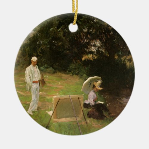 Dennis Miller Bunker Painting at Calcot by Sargent Ceramic Ornament