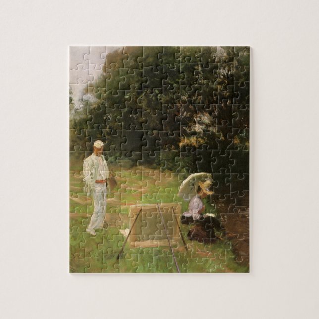 Dennis Miller Bunker Painting at Calcot by Sargent Jigsaw Puzzle (Vertical)