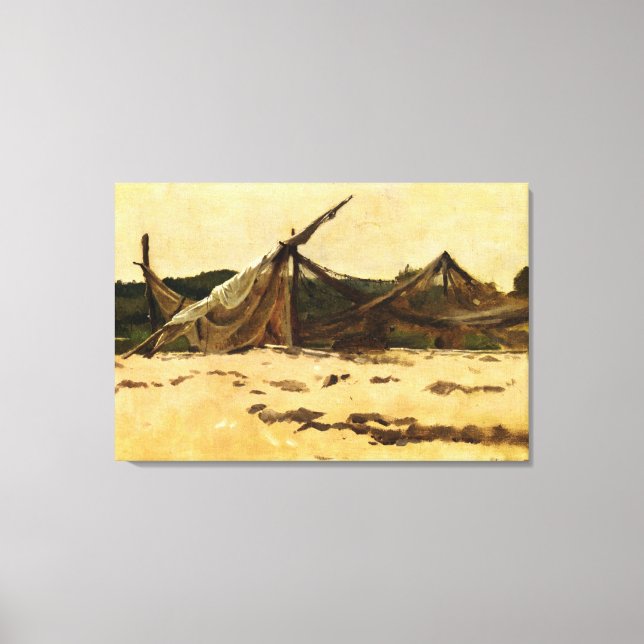 Dennis Miller Bunker's Nets and Sails Drying Canvas Print (Front)