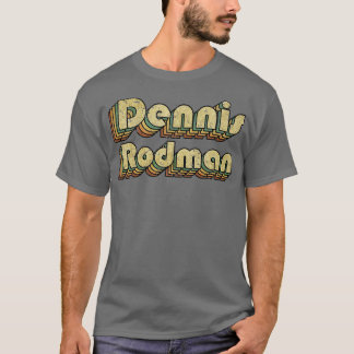 Dennis Rodman Vintage Rainbow Typography Style 70s T-Shirt