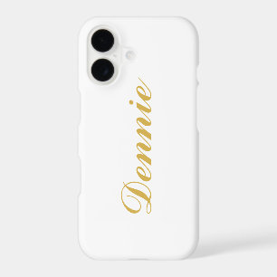 Dennis Typography Gold Script Personalized Gift iPhone 17 Case