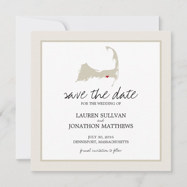 Dennisport Cape Cod Wedding Save the Date (Front)