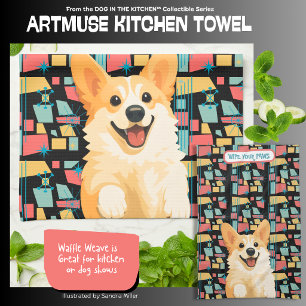 DENNY corgi  - ArtMuse Kitchen Towels 