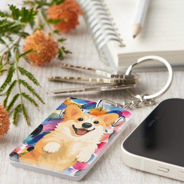 DENNY da Corgi Acrylic Keychain (Front Right)