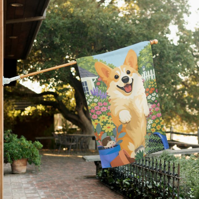 DENNY da Corgi House Flag (In SItu)