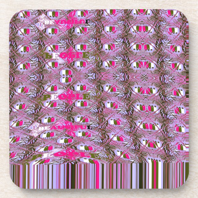 Dense and Intricate Abstract Pattern Art Print Beverage Coaster (Front)