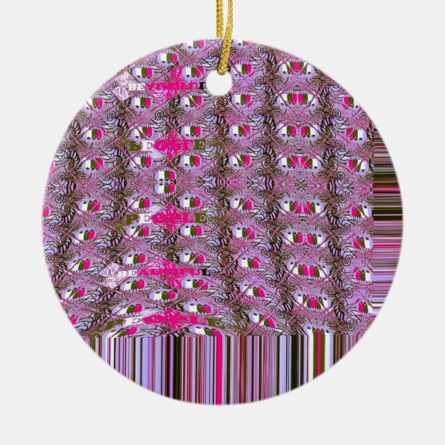 Dense and Intricate Abstract Pattern Art Print Ceramic Ornament (Front)