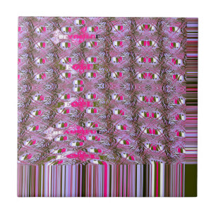 Dense and Intricate Abstract Pattern Art Print Ceramic Tile