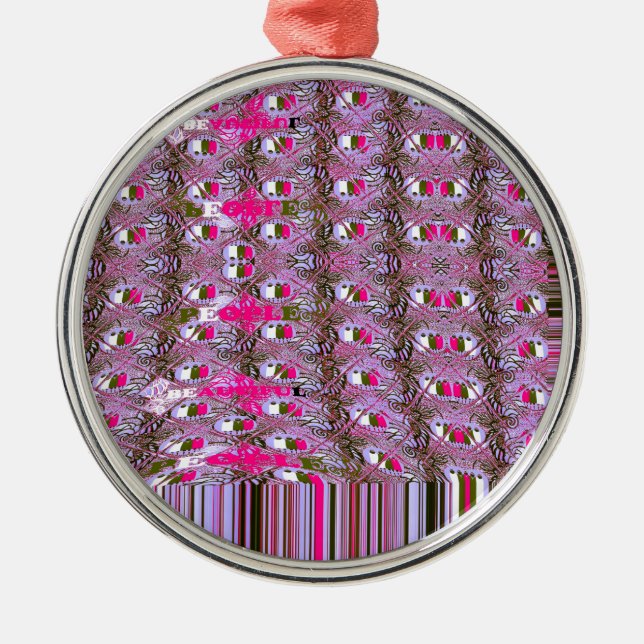 Dense and Intricate Abstract Pattern Art Print Metal Ornament (Front)