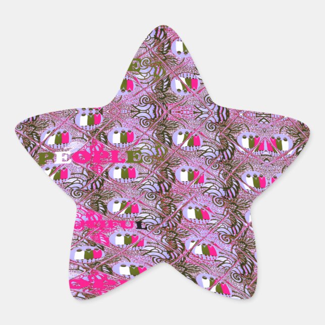 Dense and Intricate Abstract Pattern Art Print Star Sticker (Front)
