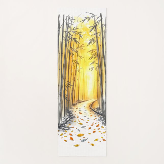 dense bamboo forest yoga mat (Front)