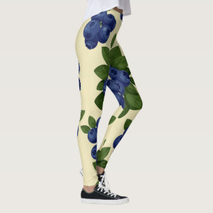 Dense Blueberry Seamless Pattern Leggings
