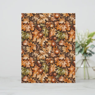 Dense Fall Foliage of Acorns and Oak Leaves Paper