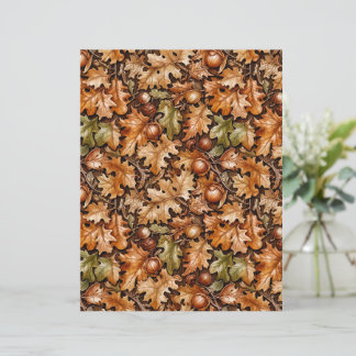 Dense Fall Foliage of Acorns and Oak Leaves Paper