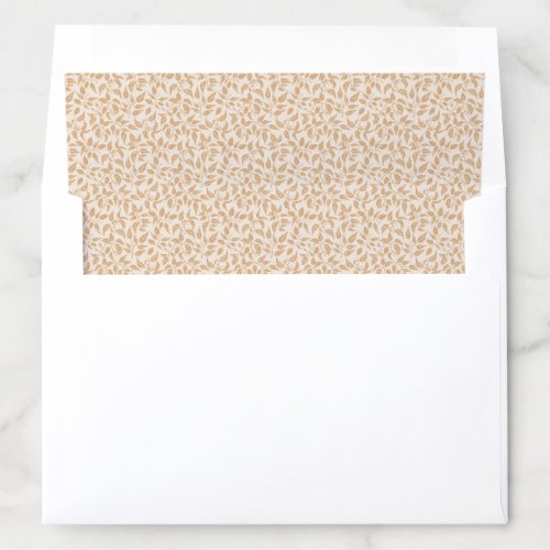 Dense Foliage Botanical Leaf Rustic Light Copper Envelope Liner