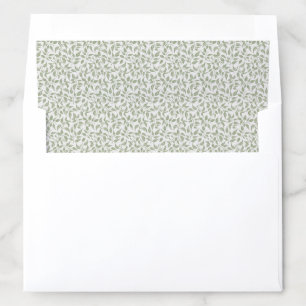 Dense Foliage Botanical Leaf Rustic Sage Green Envelope Liner