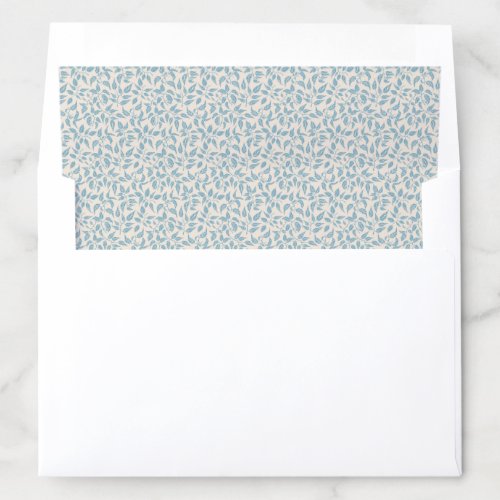 Dense Foliage Botanical Leaf Rustic Soft Blue Envelope Liner