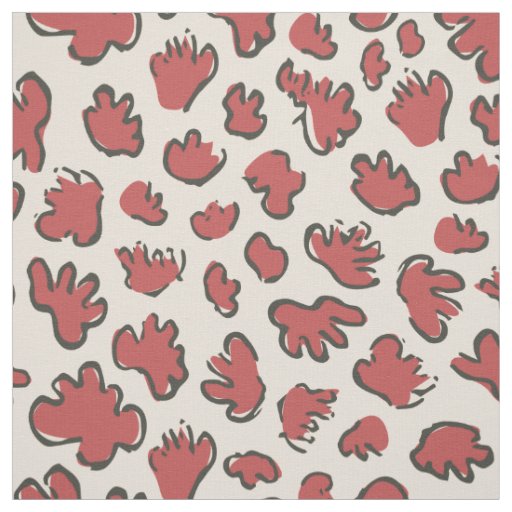 Dense Organic Terrazzo | Abstract Faded Rust Red Fabric