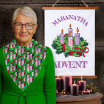 Dense Overall Pattern of Advent Candles Square Scarf