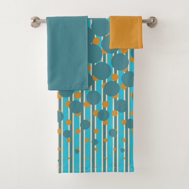 Density in Turquoise and Orange - Towel Set (Insitu)