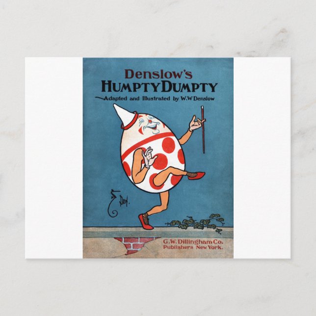 Denslow's Humpty Dumpty Vintage Book Cover Postcard (Front)